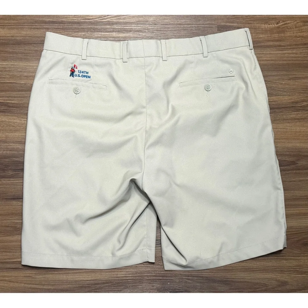 Peter Millar Salem Classic Performance Golf Shorts 124th U.S Open Khaki Sz 36